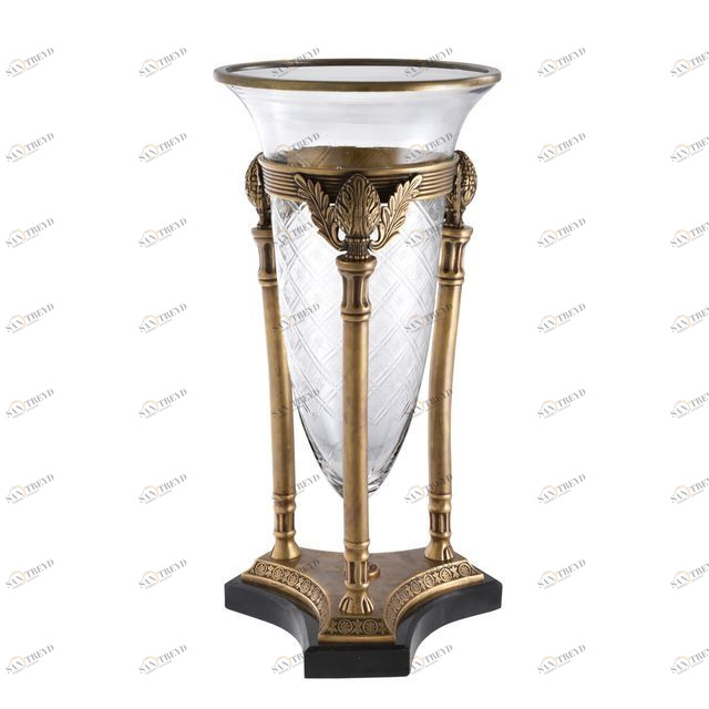 Подсвечник стеклянный латунный Rothschield от Eichholtz EICHHOLTZ EICHHOLTZ 060237 Золото 