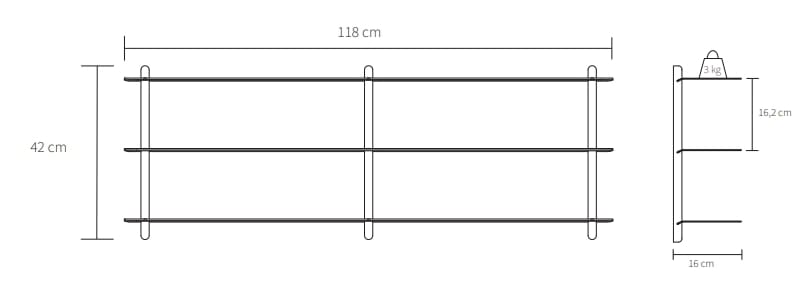 Стальной и деревянный настенный книжный шкаф Gejst Nivo ARCH-00121886 - Вид №10