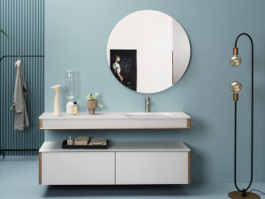 Секционный подвесной шкаф для ванной комнаты