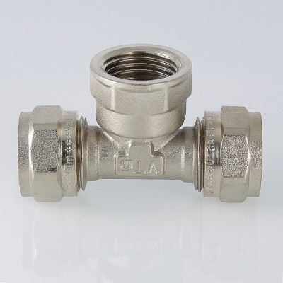 VTm.332.N.320632 Фитинг обжимной – тройник с переходом на внутреннюю резьбу Valtec 32 мм х 1"  - Вид №8