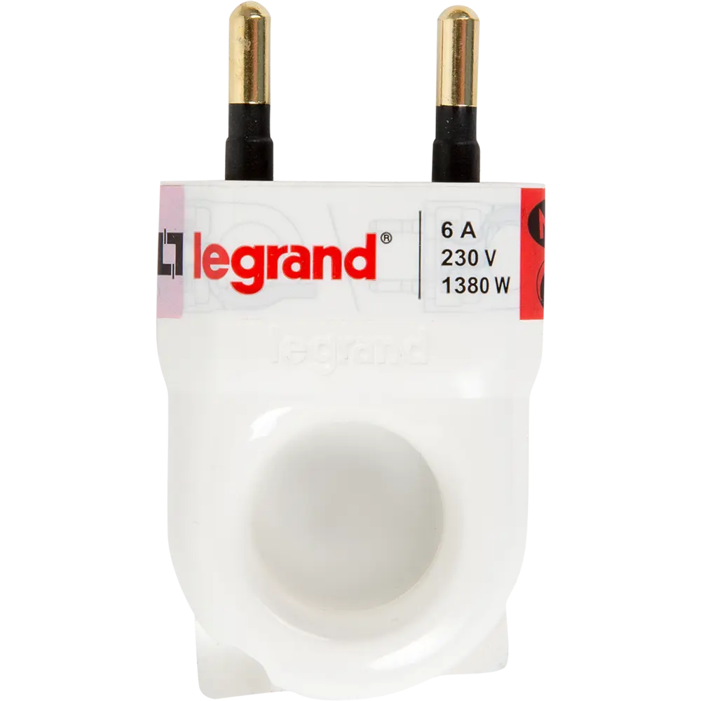 Вилка без заземления Legrand Элиум плоская 230 В цвет белый 13295872 STLM-2030287  - Вид №1
