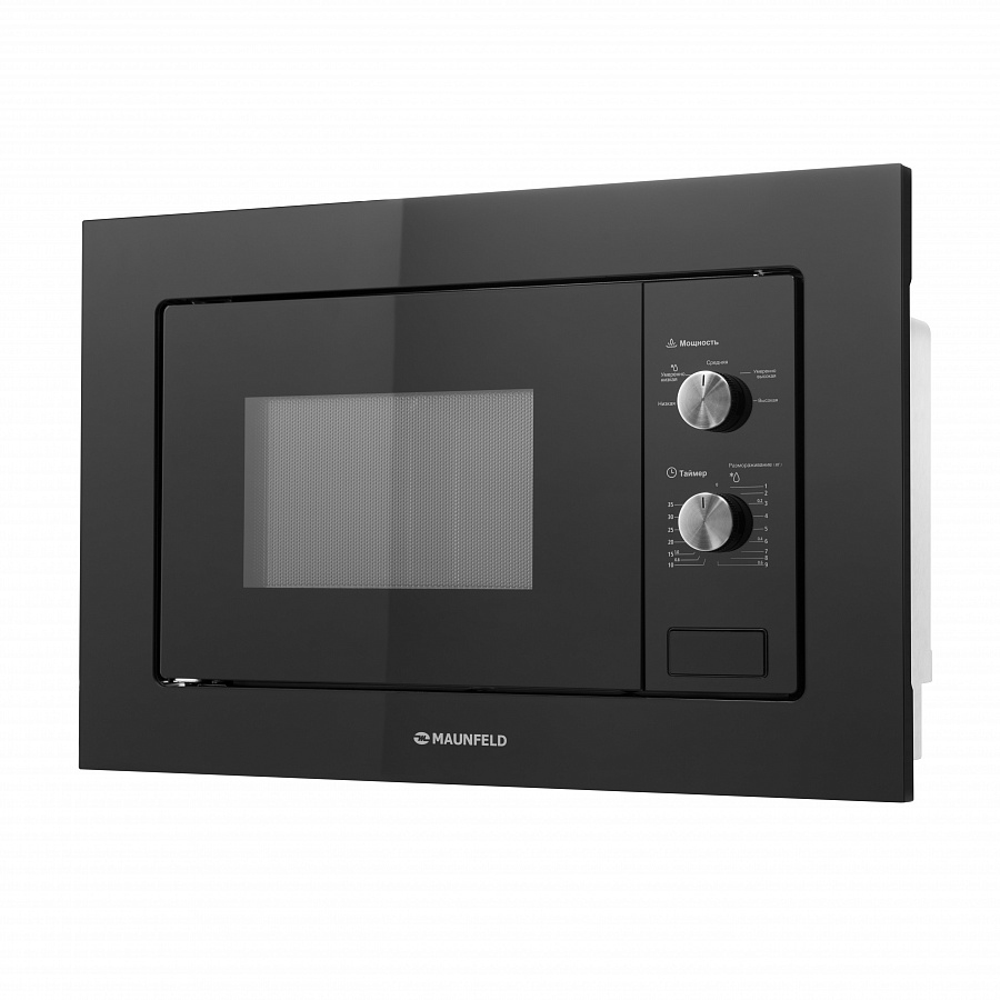 MBMO.20.1PGB Встраиваемая микроволновая печь jbmo.20.5grbg/ 60 см, 595x343,5x388 мм, механическое управление, 20 л, 1250 вт, черный цвет Maunfeld Santreyd  - Вид №8