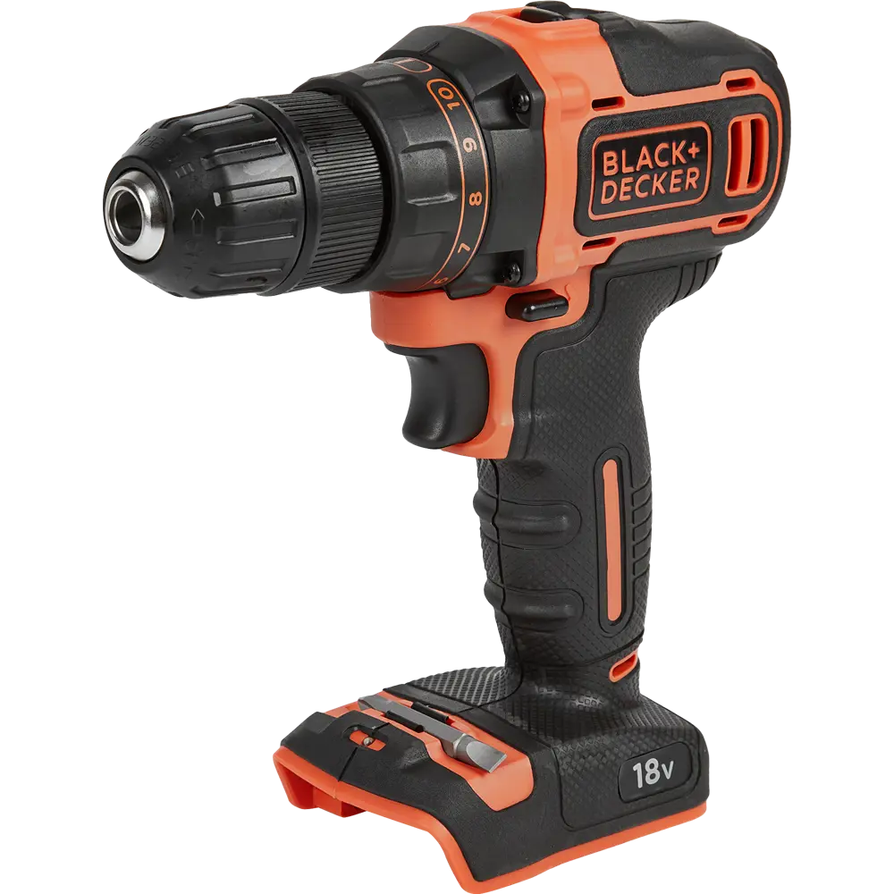 Дрель-шуруповерт аккумуляторная Black&Decker BDCDD186KB, 18 В Li-ion 2x1.5 Ач BLACK + DECKER STLM-2172039 - Вид №1