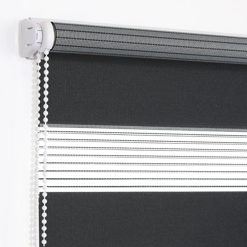 Штора рулонная день-ночь Мелоди 160x190 см графит MIAMOZA STLM-2078192 - Вид №1