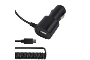 17279802 Автомобильное зарядное устройство Tech AC-1A 1 USB, 1 A, встроенный кабель micro USB, черный Т000021136 Red Line