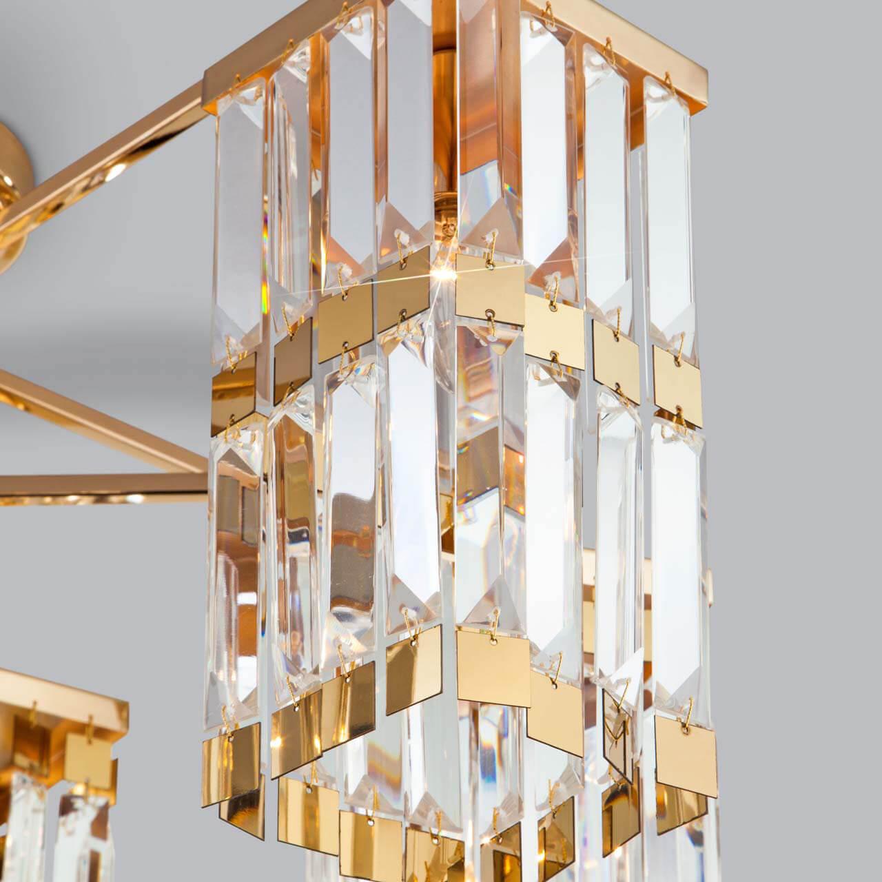 Потолочная люстра Eurosvet Barra 10100/8 золото/прозрачный хрусталь Strotskis EUROSVET ДИЗАЙНЕРСКИЕ, BARRA 00-3888689 Золото;прозрачный  - Вид №2