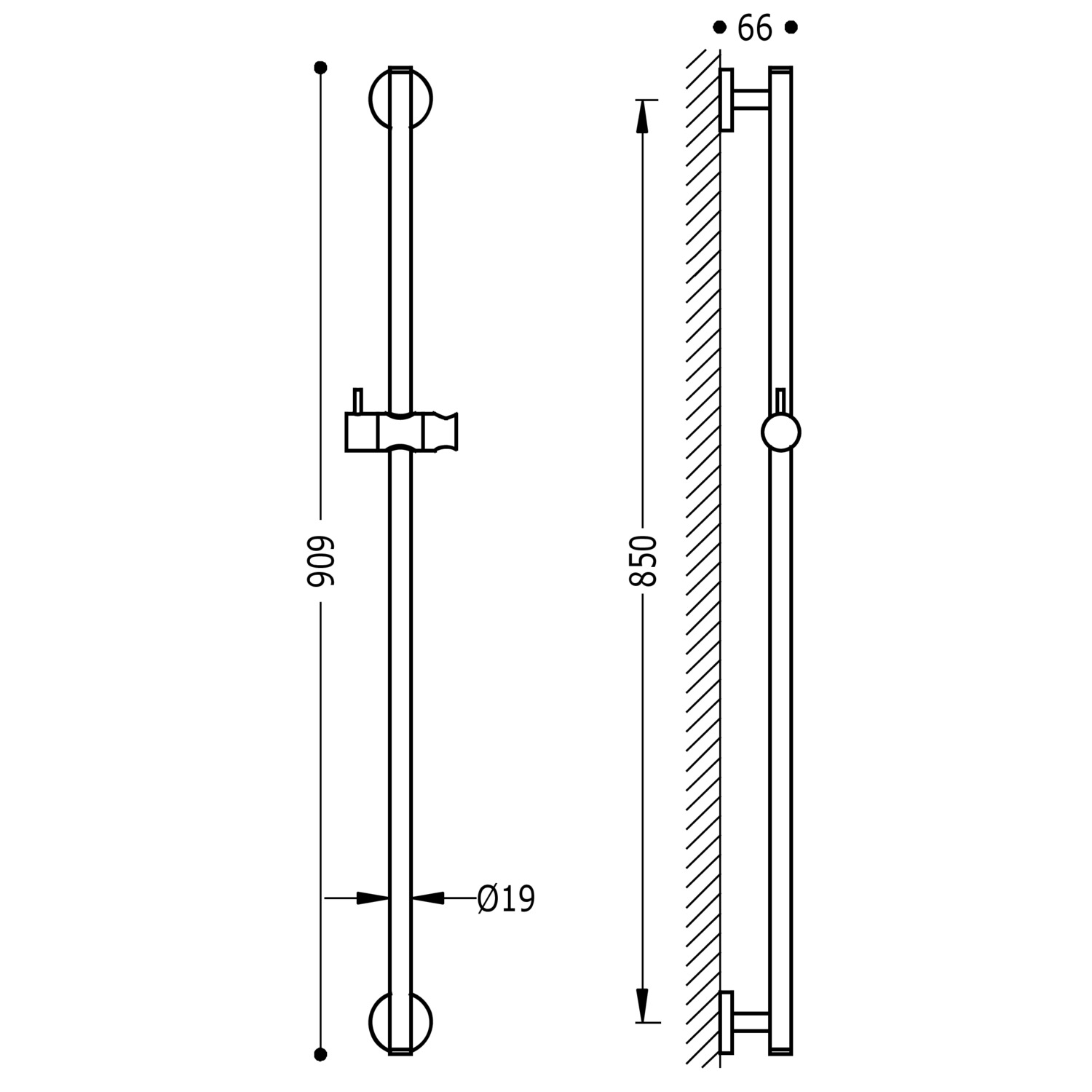 Раздвижная душевая планка-134619 TRES Showers - Вид №1