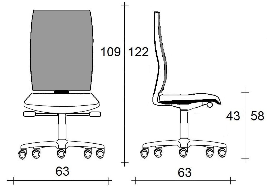 Офисное кресло с сетчатыми колесами с 5 спицами TALIN WIND 9-105 ARCH-00136981 - Вид №2