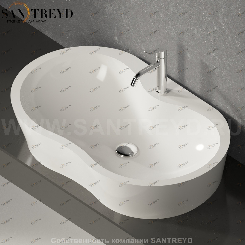 ACER0780P1R0ZZ Накладная раковина на столешницу  овальная Agape 