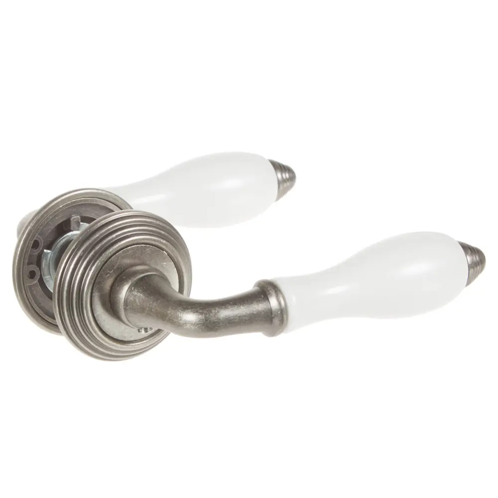 Ручки дверные на розетке EDS-V214 ЦАМ никелированное покрытие цвет серебро EDSON STLM-2187628 - Вид №2