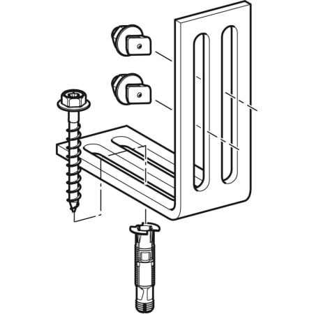 461.185.00.1 Монтажный кронштейн Geberit GIS 13 см x 13 см Geberit  - Вид №1