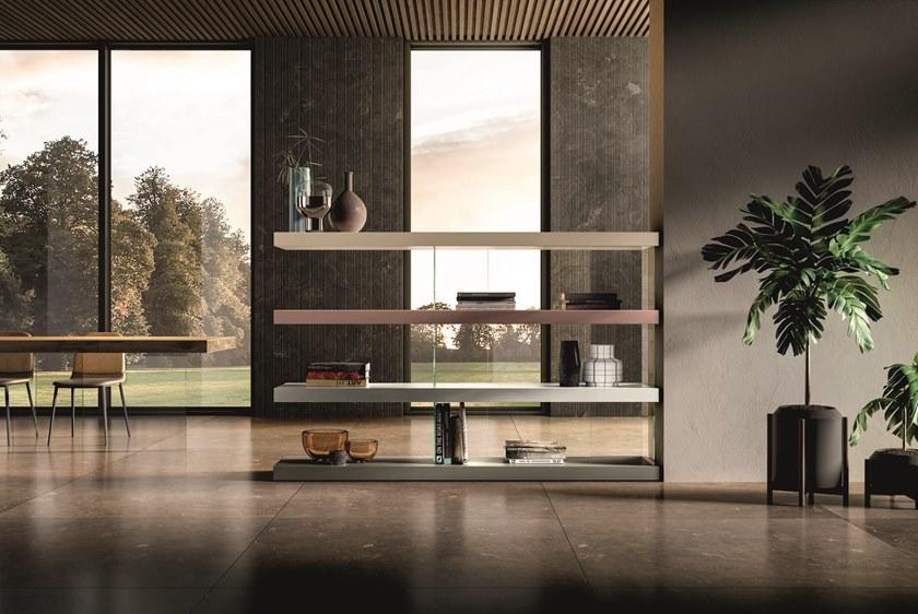 Lago Самонесущий открытый книжный шкаф из дерева и стекла Air sun-id-1401620 - Вид №8