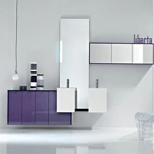 Комбинация ванной комнаты PV05 в отделке Prop 49  Mineralmarmo/ лак глян. Malva MILLDUE PIVOT