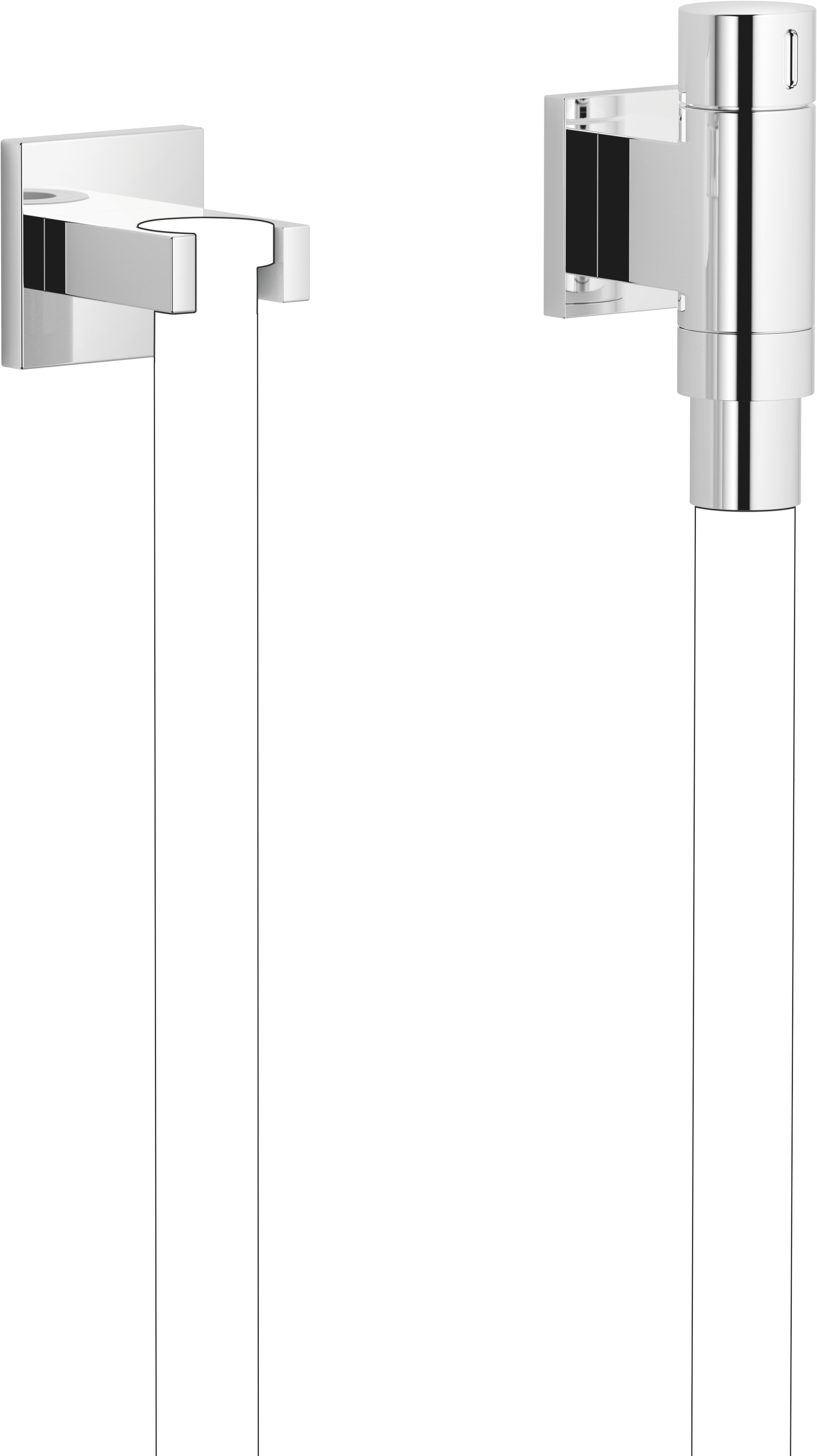 WATER TUBE Настенное колено Кнайпа с держателем шланга и отдельными розетками - Хром