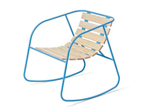 Кресло-качалка для сада из стали и дерева