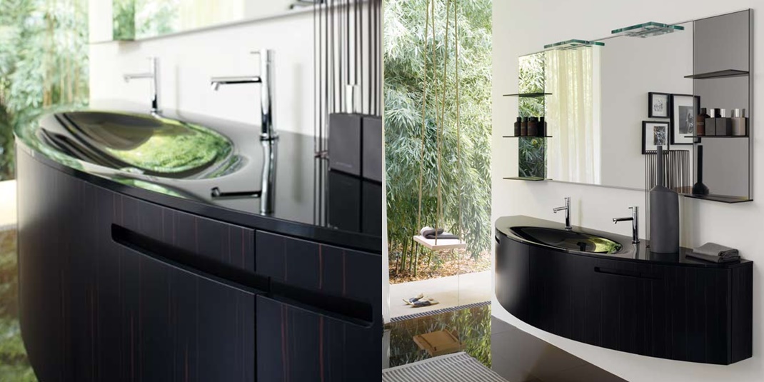 Комбинация ванной комнаты SY23 в отделке X22 Nero/80 Ebano MILLDUE SYMI SYMI23 - Вид №1
