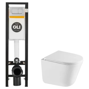 Комплект инсталляции Oli Quadra с безободковым унитазом Iddis Lahta