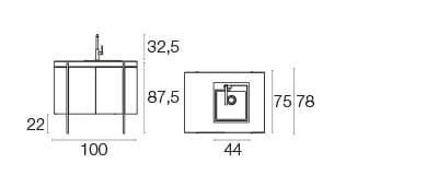 Закрытый кухонный модуль с раковиной и смесителем emu Emily ARCH-00019704 - Вид №1