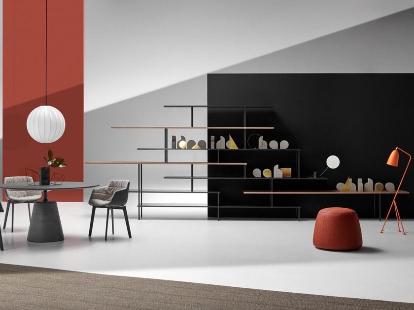 MDF Italia Открытый самонесущий двухсторонний книжный шкаф из алюминия и дерева sun-id-1403632 - Вид №2