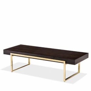 Журнальный столик прямоугольный коричневый с золотыми ножками 152 см Coffee Lake ICON DESIGNE  178137 Коричневый