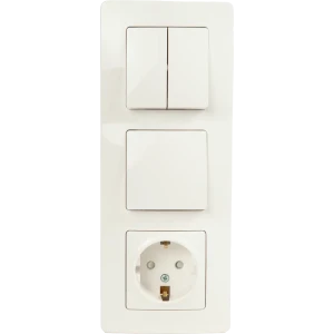 86728910 Блок выключатель с розеткой встраиваемый Systeme Electric Blanca 3 клавиши с заземлением цвет белый STLM-1458217