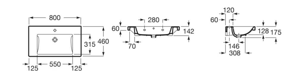 Китай одноместный подвесной умывальник Roca The Gap ARCH-00037518 - Вид №14