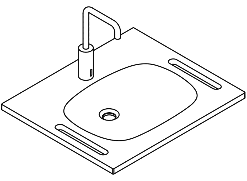 950.19.040 Комплект умывальника и смесителя HEWI Waschtische  - Вид №2