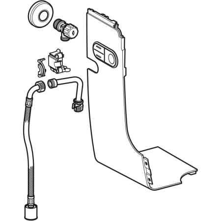 147.033.21.1 Комплект соединительных патрубков стандартный, для Geberit AquaClean Mera Geberit  - Вид №1