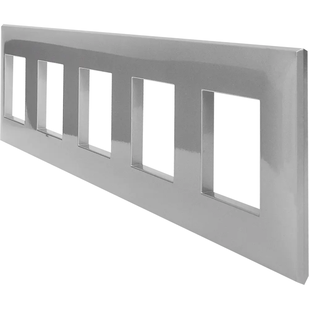 Рамка для розеток и выключателей DKC Avanti 5 постов цвет закаленная сталь STLM-2101686 - Вид №2