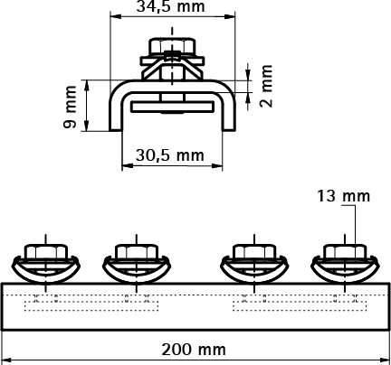 6547001 BIS RapidRail® Stainless Steel Linear Connector для создания конструкций из профиля RapidRail walraven  - Вид №1