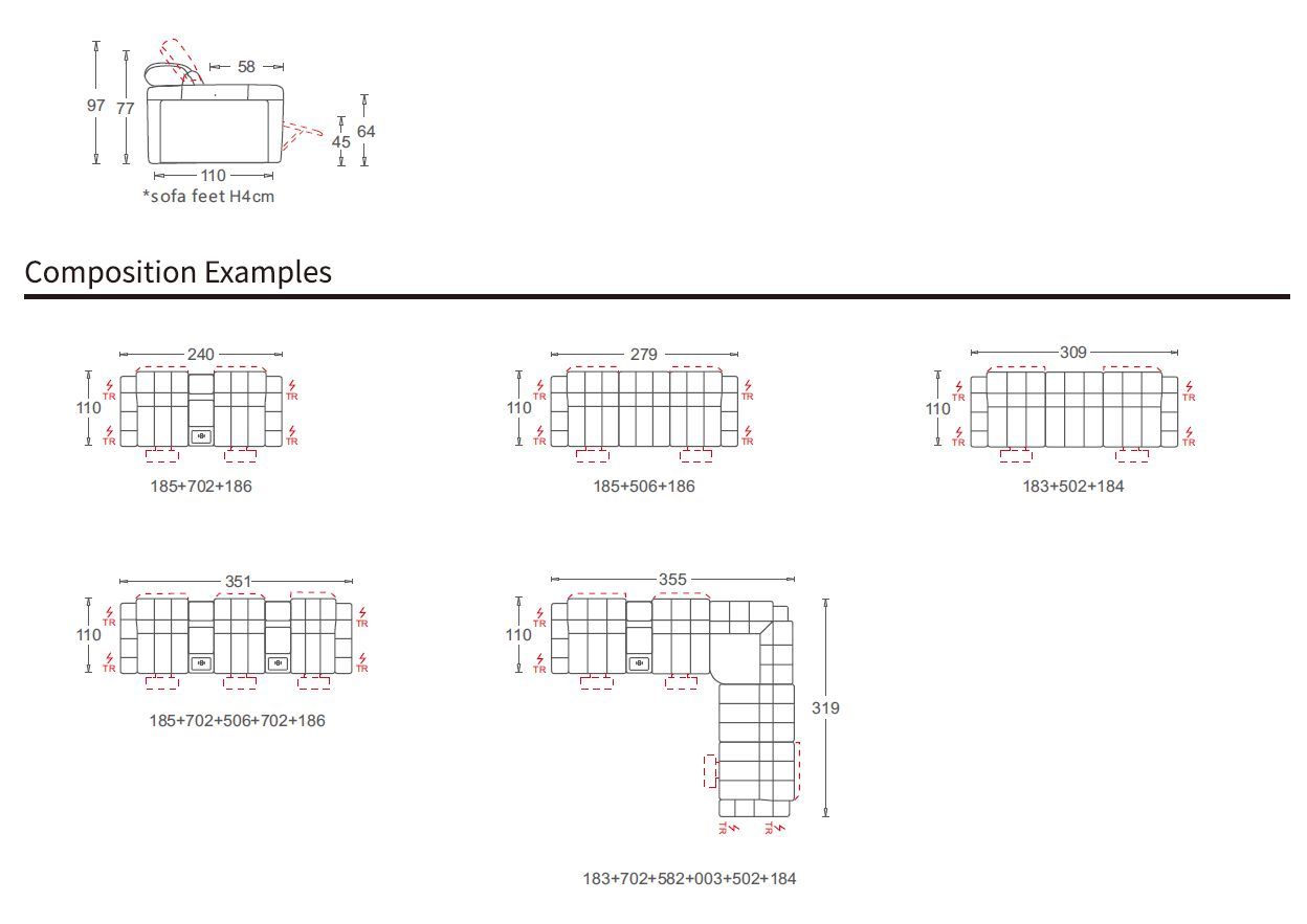 Кожаный диван с электроприводом на 3 места CAMPO DE' FIORI 5360 ARCH-00073532 - Вид №14