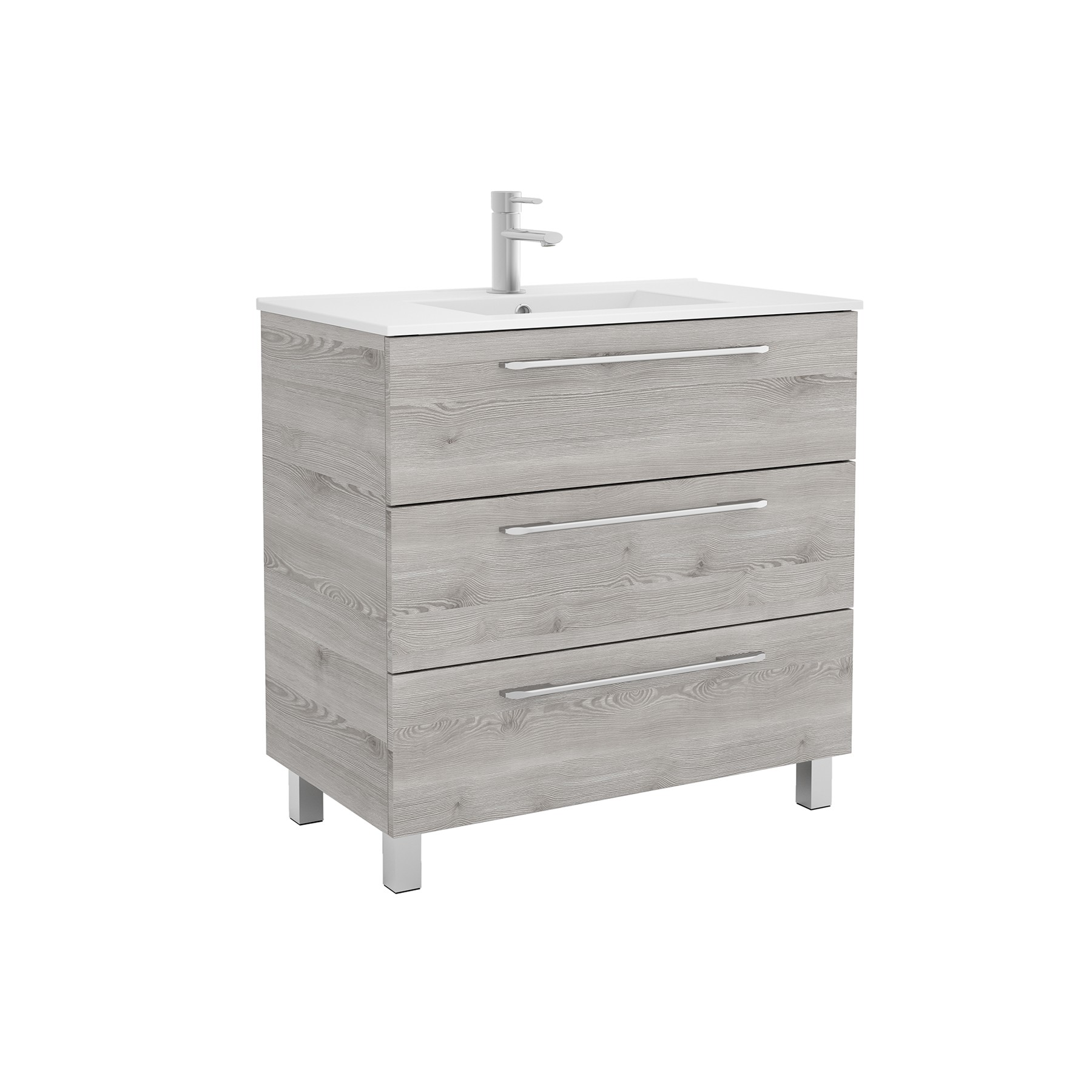 26597 SALGAR Мебель для умывальника FUSSION CHROME 900 3 ящика BAY PINE 897 x 868 x 450 мм Лавровая сосна - Вид №1