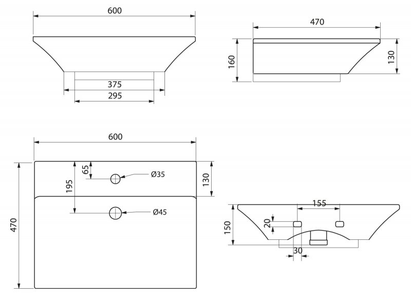 BB104L Напольная раковина стоящая овальная BELBAGNO REGINA - Вид №4