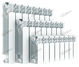 Радиатор биметаллический Rifar Base 350/90 4 секции нижнее правое подключение R35004НПП