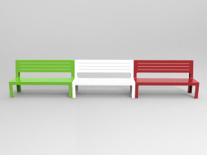 Стальная скамья со спинкой