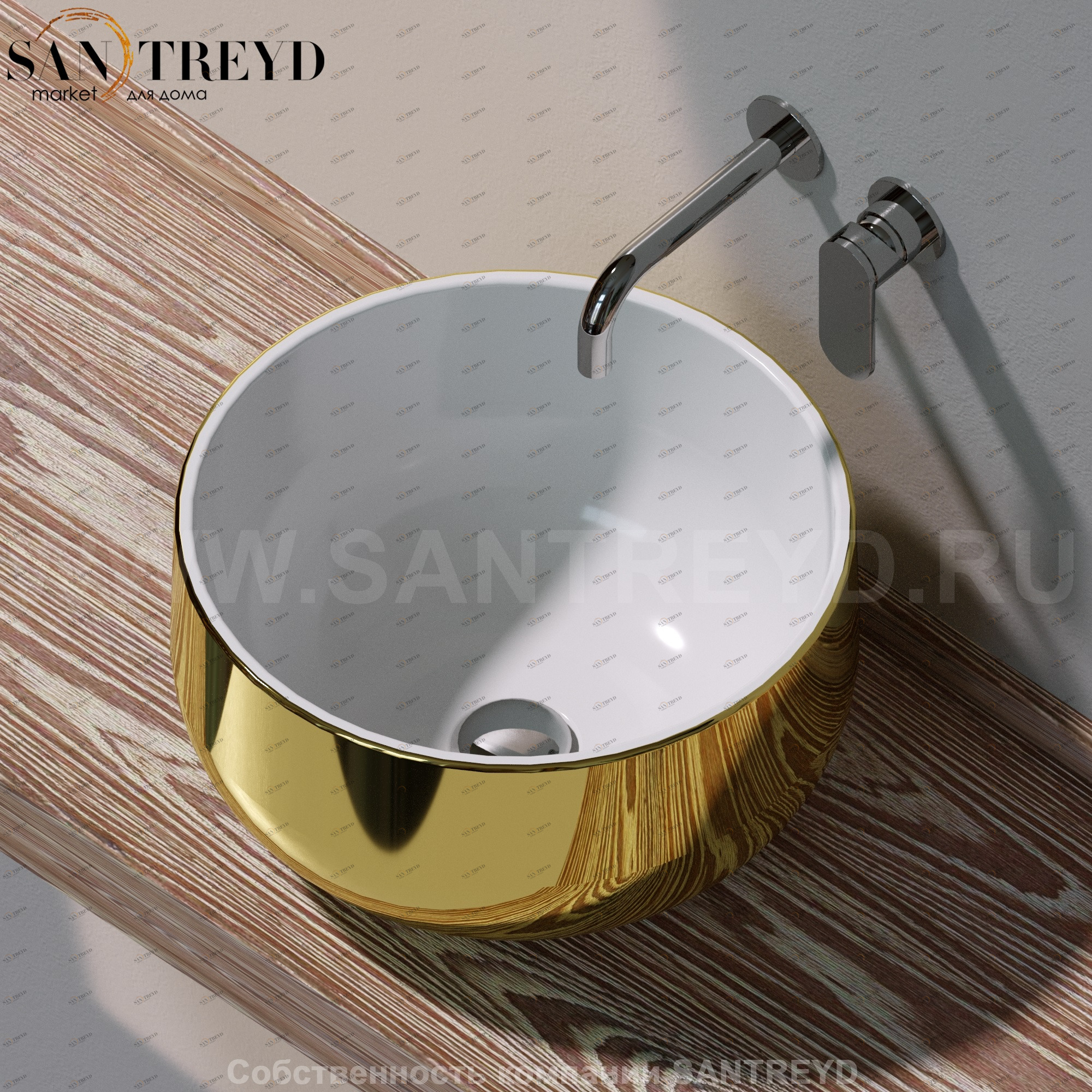 SD42LGOLD Накладная раковина на столешницу  круглая Ceramica Flaminia Saltodacqua