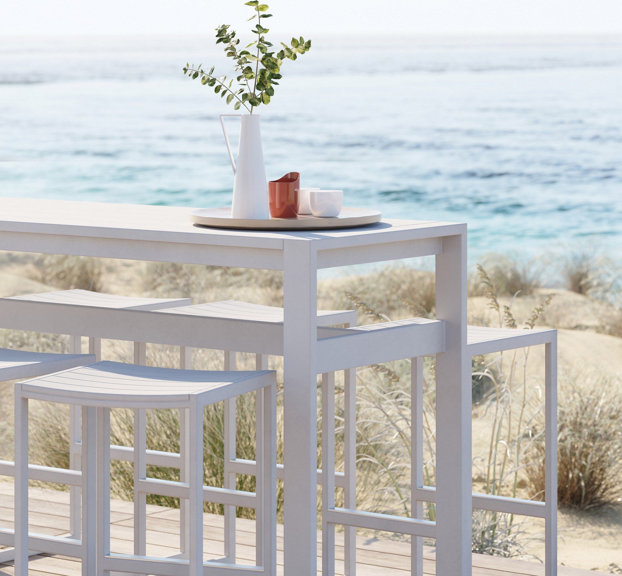 Высокий прямоугольный алюминиевый стол с порошковым покрытием Case Eos ARCH-00082338 - Вид №8