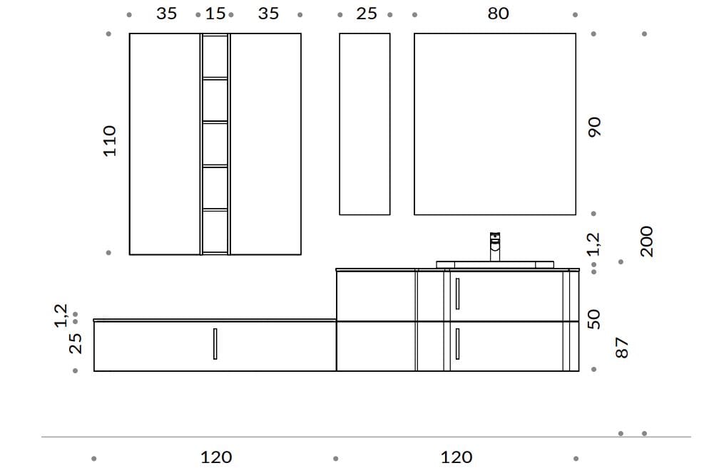 Подвесной умывальник с ящиками Gruppo Geromin Str8 ARCH-00145453 - Вид №3