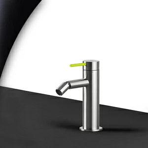 Смеситель для биде сталь матовая с зеленой ручкой Toki Radomonte TKI4SCIL13