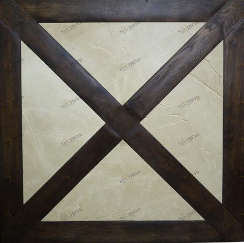 Модульный паркет Da Vinci Модульный паркет с камнем Кенсингтон Капучино Дуб Любая на выбор брашированная, рельефная (Брашированная, Рельефная) 500х500 мм 26006000199