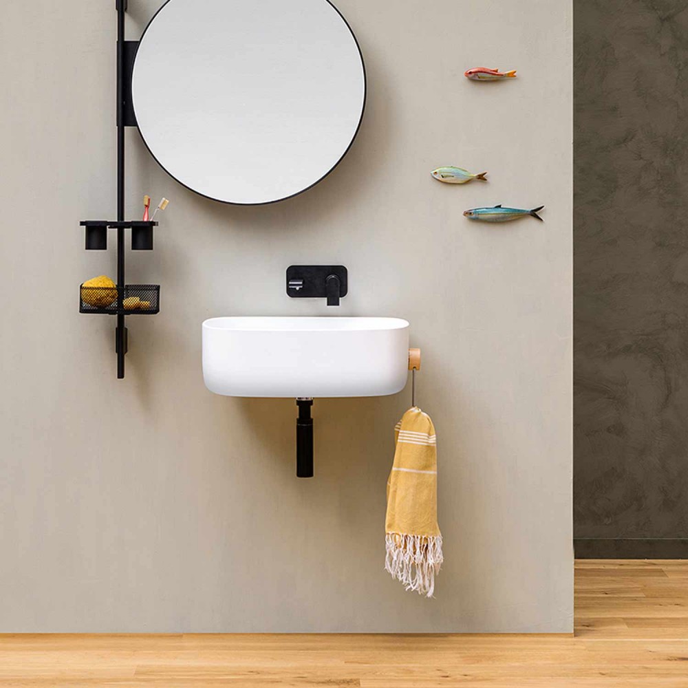 EVLACOR Подвесная раковина настенная прямоугольная EVER Life Design Bounce белая - Вид №4