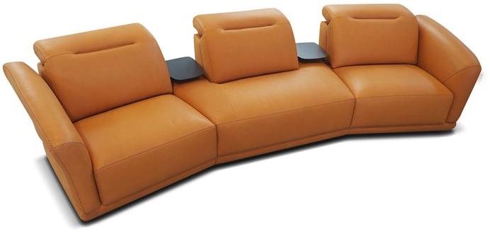 Rossini Sofas Секционный изогнутый кожаный диван с подголовником Monicelli sun-id-1491227 - Вид №2