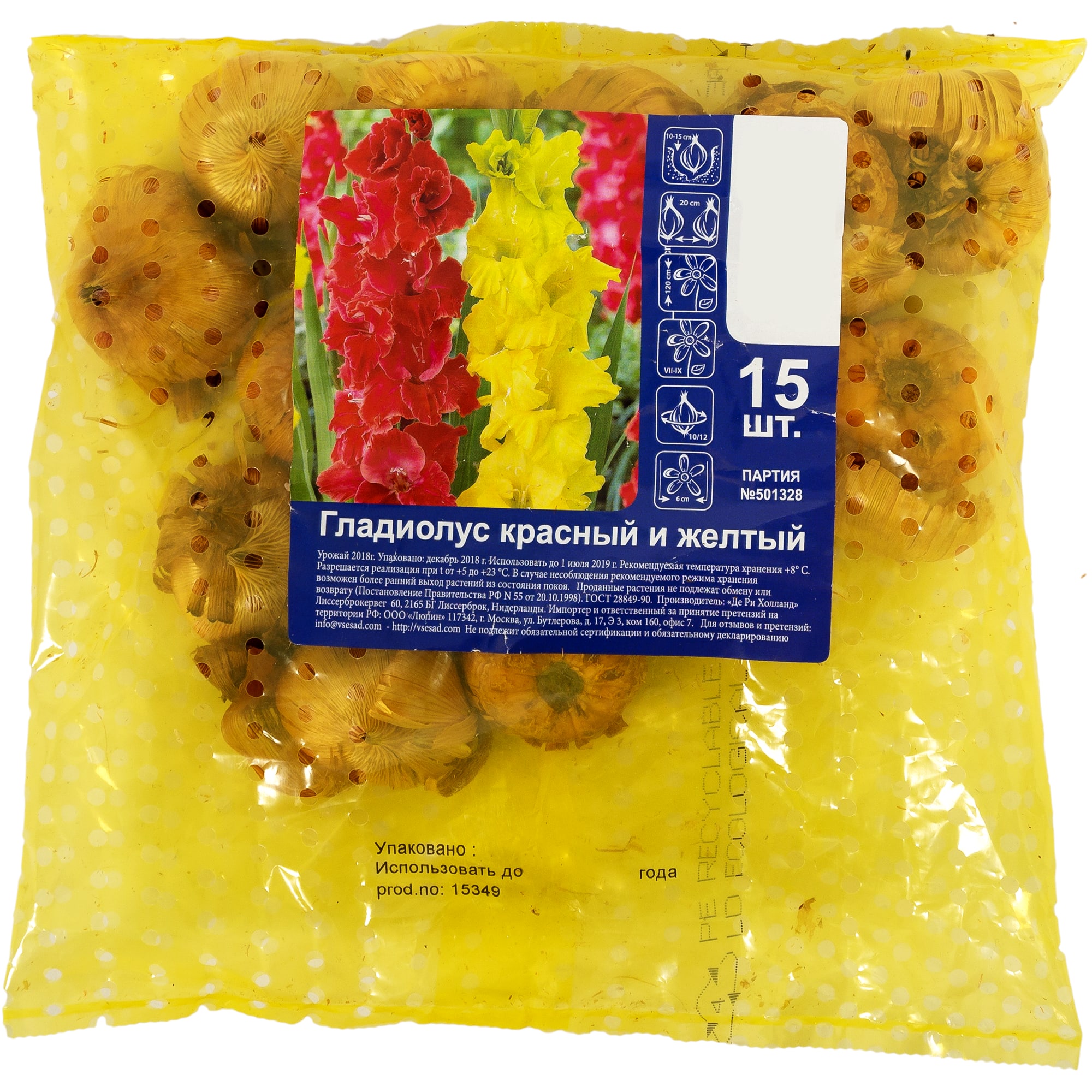 17512483 Гладиолус красный и жёлтый микс Santreyd 