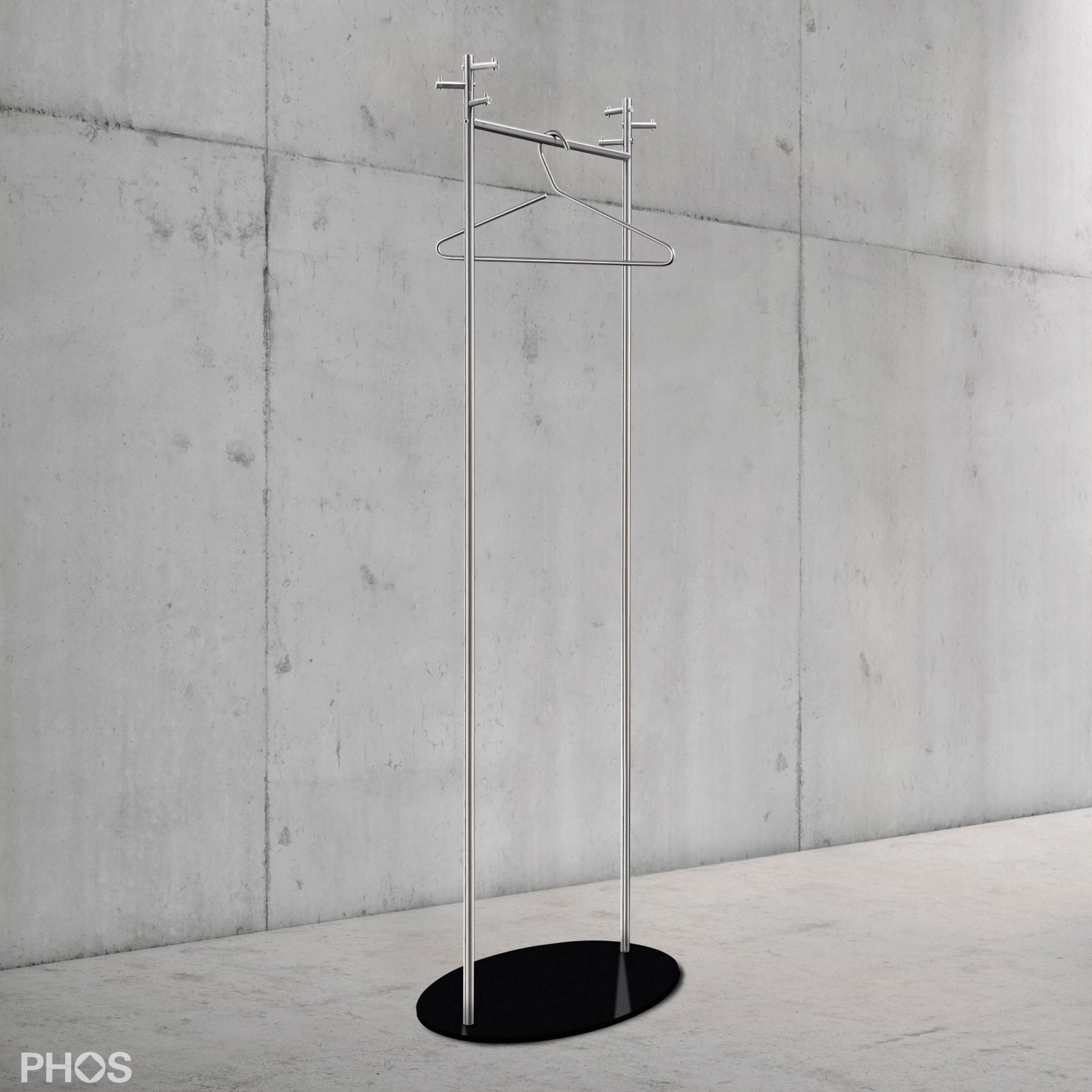 GST1-BPS Вешалка для одежды Twin с овальным основанием, цвет основания: черный PHOS  - Вид №1