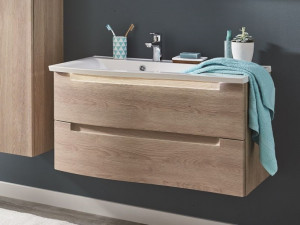 WUA36901SR(672/161) Puris Purefaction, тумба под раковину (2 ящика) 900 мм правая, цвет белый высокоглянцевый