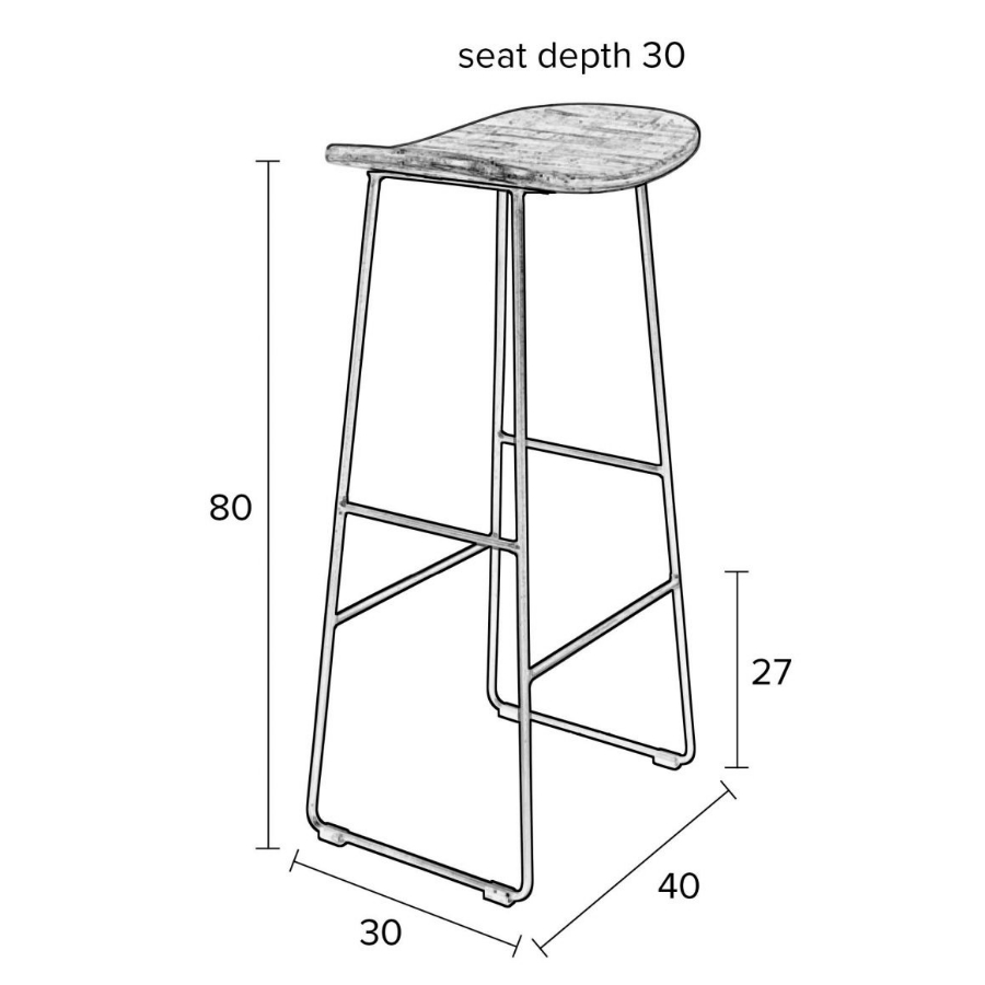 Стул барный Tangle, черный White Label Living 1500075 - Вид №10