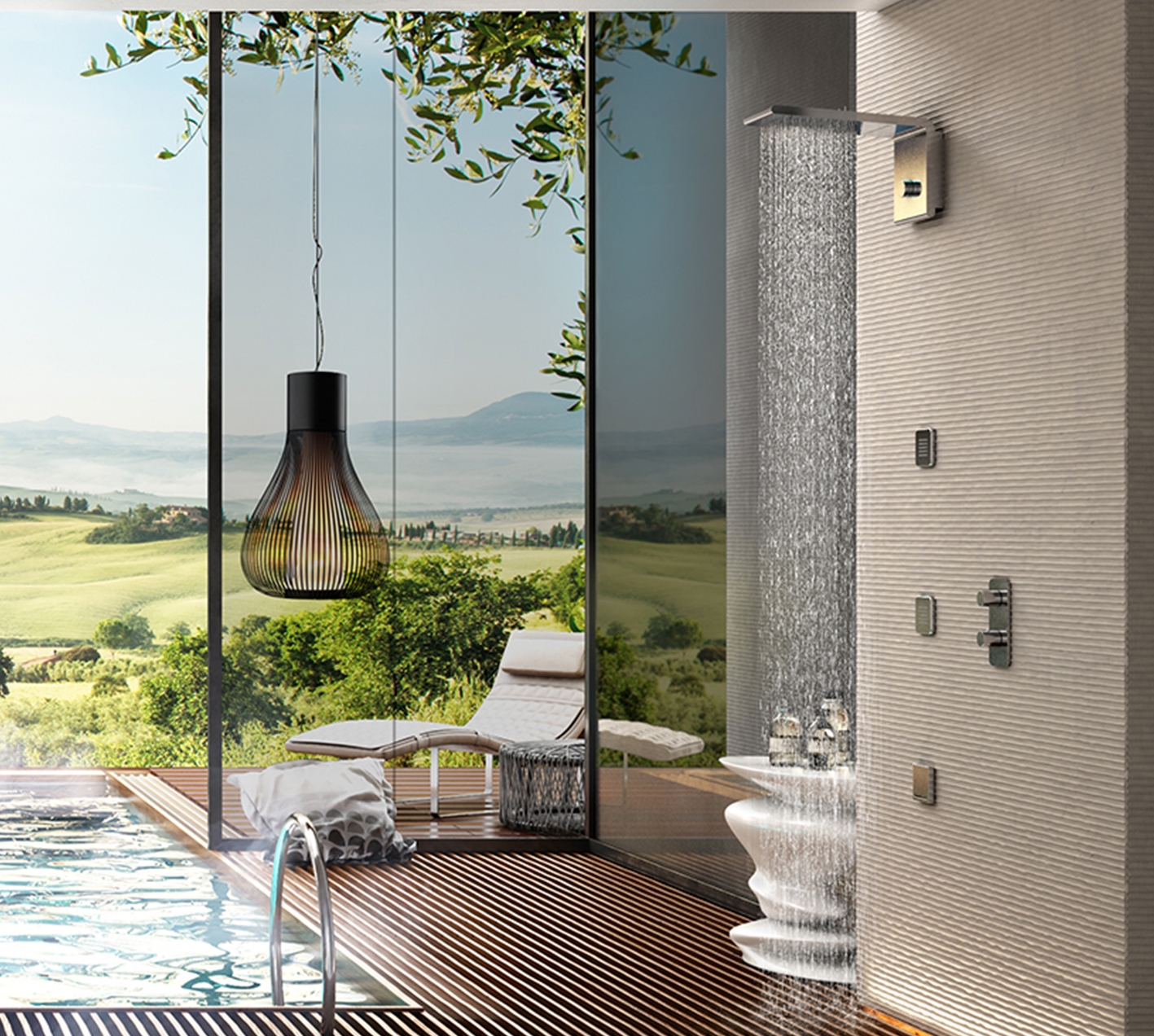 I00591 Потолочный & настенный душ Syncro-Rain 3 Sprays BOSSINI SYNCRONIA LINE - Вид №8