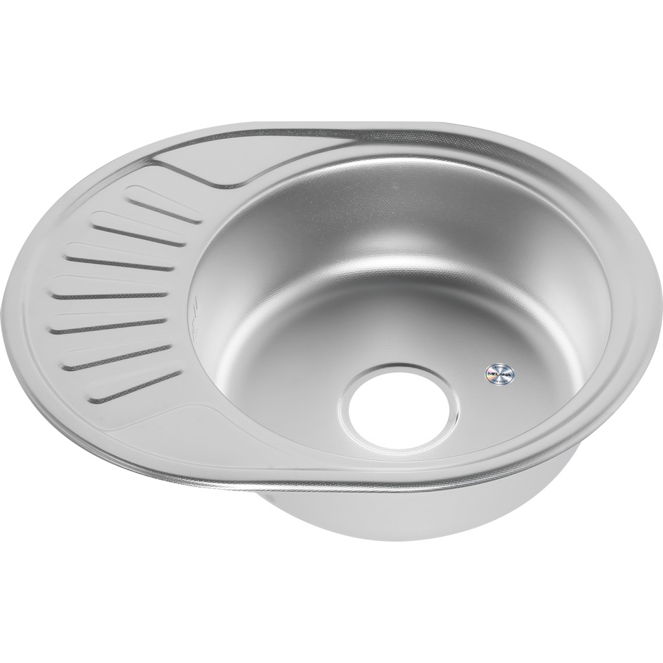 Мойка 5745 U MELANA 0,8/180 ДЕКОР врезная овальная с сифоном (152D t *12) 152D t (*12)