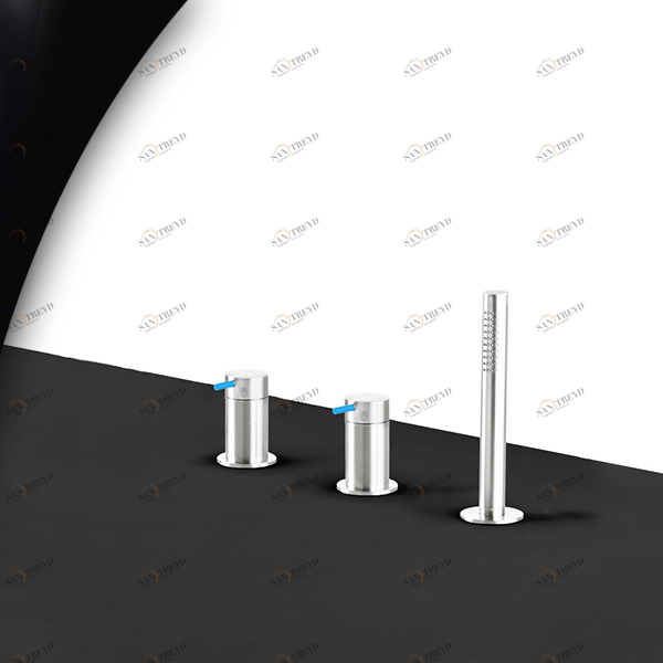 Смеситель для ванны глянцевая сталь с синей ручкой Toki Radomonte TKI14LCIL26