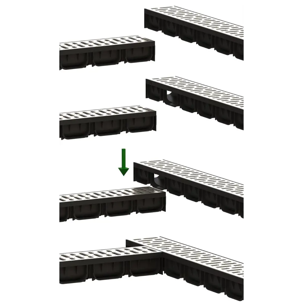 Лоток Standartpark Spark 2 пластиковый 1000x125x70 мм со стальной решеткой STLM-2020804 - Вид №5